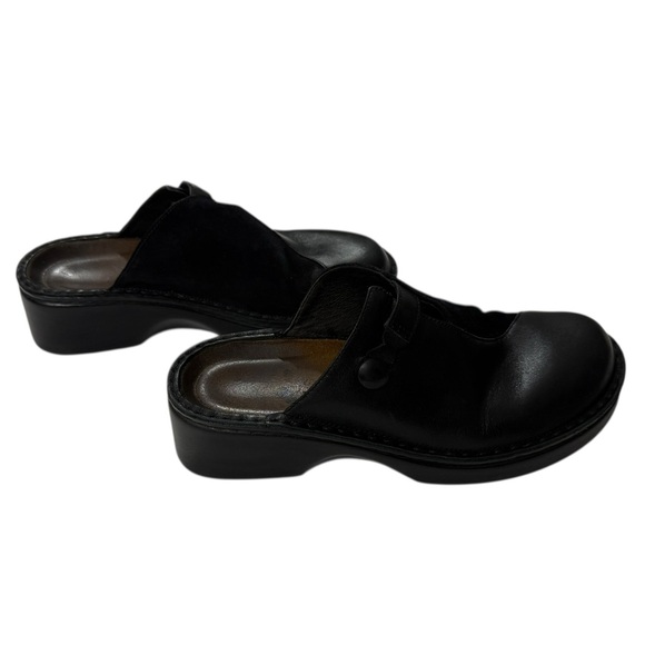 Naot Black Leather Suede Mule Clogs EU37 Comfort Slip On Shoes - Picture 2 of 12